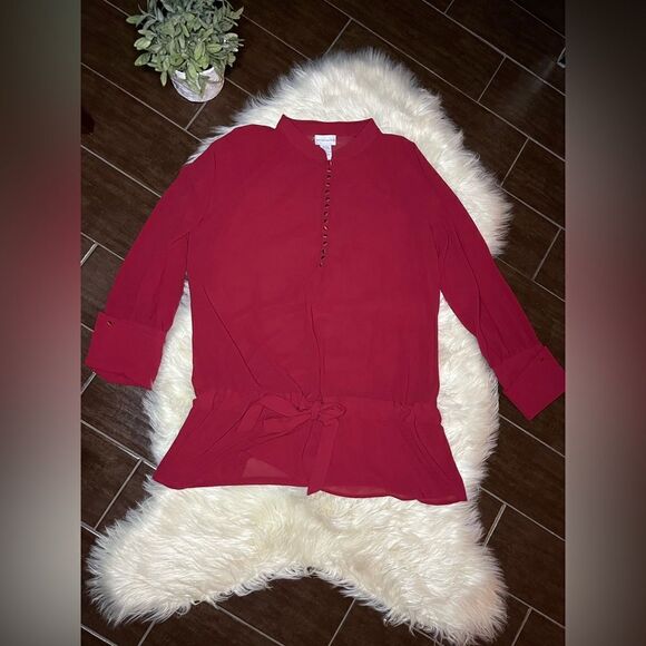Soft Surroundings cranberry blouse sz XL - Picture 1 of 8